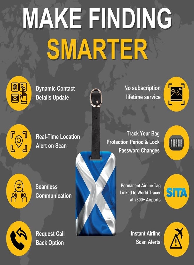 tag8 [Pack 2] tag8 Scotland Flag Tag Smart Bag tag |Trendy Luggage tag ID Identification | Suitcase Tag | Fashionable Digital Name tag | Airline Compliant, SITA World Tracer Code Enabled | Gift idea - Image 4